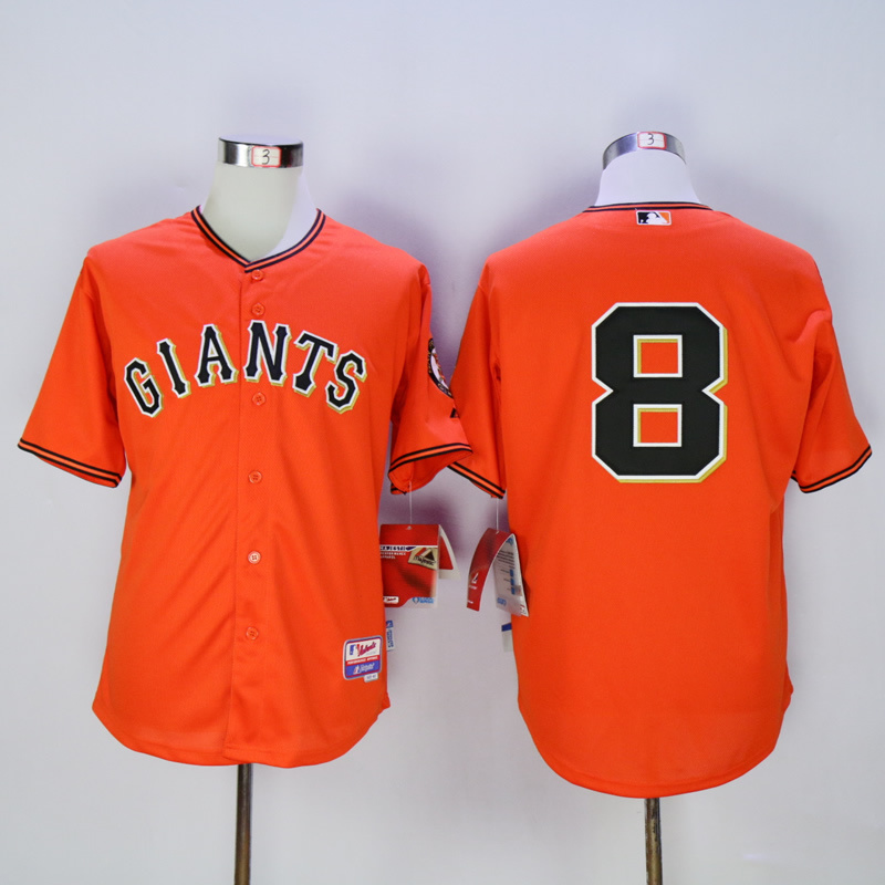Men San Francisco Giants #8 Pence Orange MLB Jerseys1